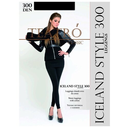Легинсы  TEATRO Iceland Style, 300 den, размер 2, черный