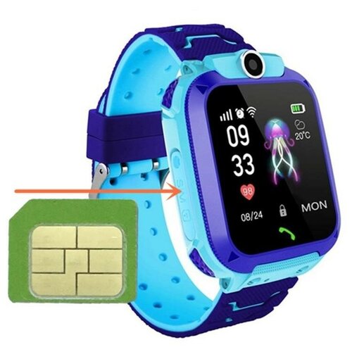 Детские смарт-часы с камерой и функциями от sim-карты - синие 99500₽