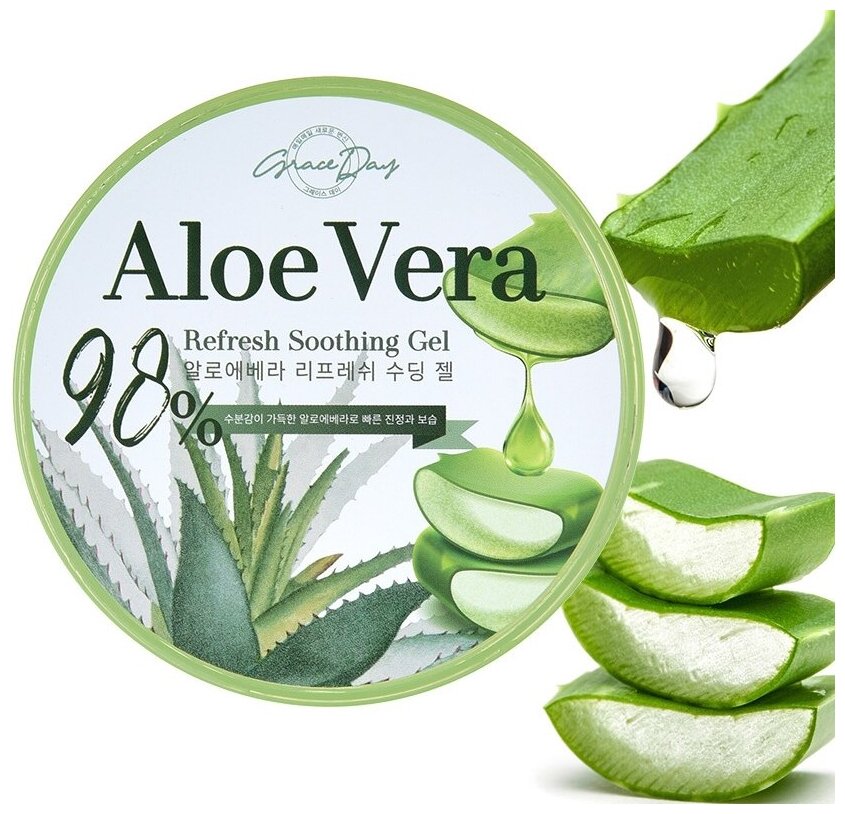 Grace Day Многофункциональный смягчающий гель с экстрактом алое Aloe Vera Refresh Soothing Gel (300 мл)