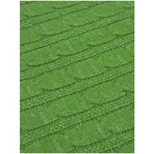 Покрывало вязаное 220х240, плед, 70% шерсть, 30% акрил, зеленый