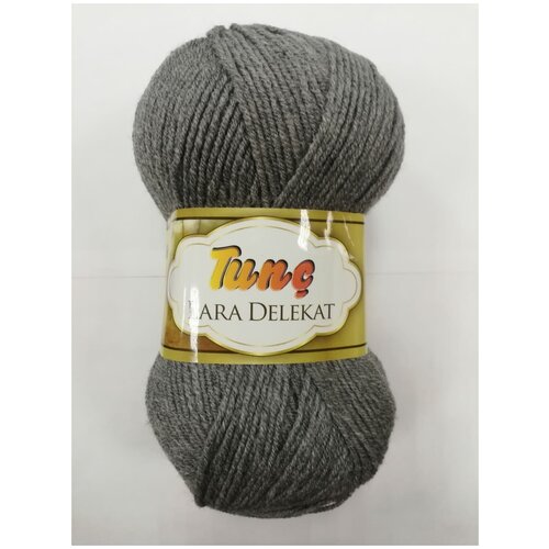 Пряжа Lara Delekat, 5 мотков / Шерсть 25%, Акрил 75%, 100 г, 280 м, серый