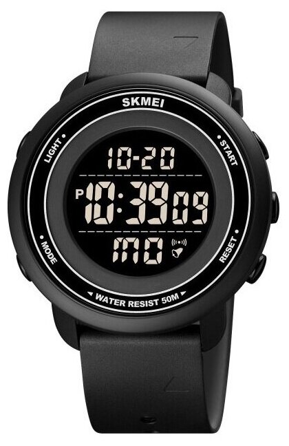 Наручные часы SKMEI мужские, кварцевые, электронные, спортивные, с датой, с будильником, с секундомером, 1736black-black, черный