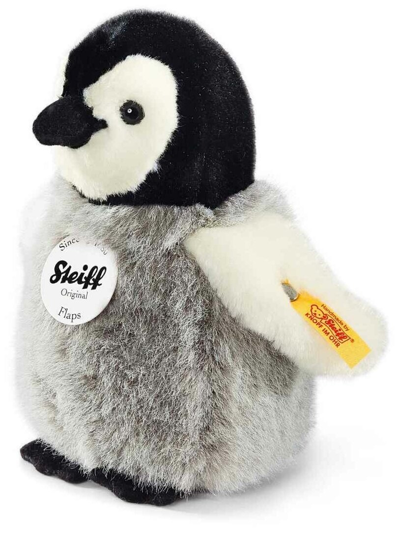 Мягкая игрушка Steiff Flaps Penguin (Штайф Пингвин Флапс черный/белый/серый 16 см)