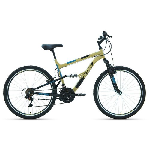 Велосипед ALTAIR MTB FS 26 1.0 (26 18 ск. рост. 18) 2022, бежевый/черный, RBK22AL26061 велосипед altair 26 mtb fs 26 1 0 18 ск темно серый оранжевый 20 21 г 17 rbk22al27130