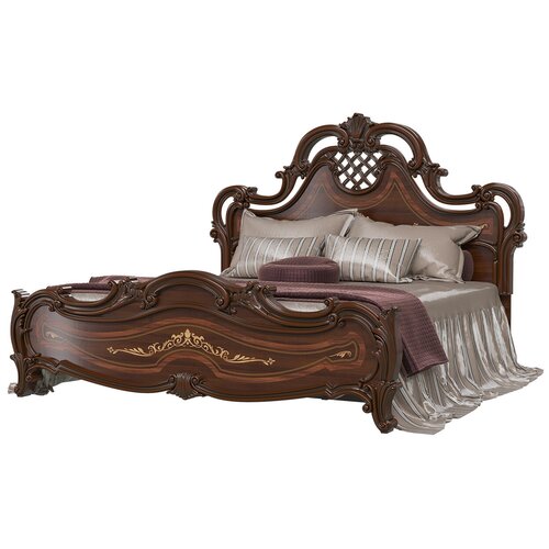 Кровать спинка шёлкография с основанием Грация 1800 цвет орех тайский