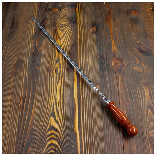 Шампур узбекский 72см, деревянная ручка, (рабочая часть 50см), с узором