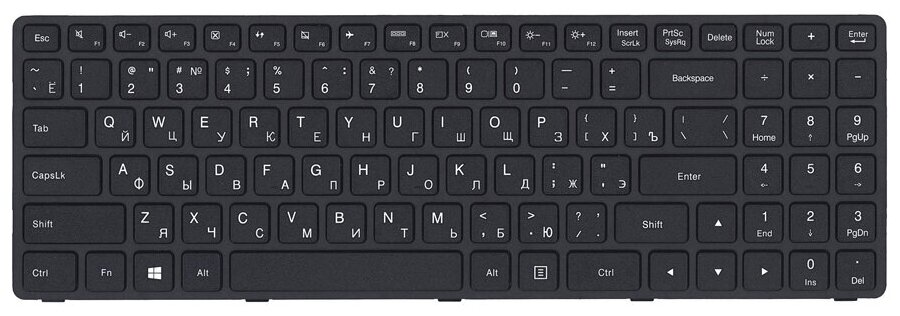 Клавиатура keyboard PK1310E1A00 для ноутбука Lenovo IdeaPad 100-15IBD 100-15IBY 300-15 B50-80 B50-50 черная