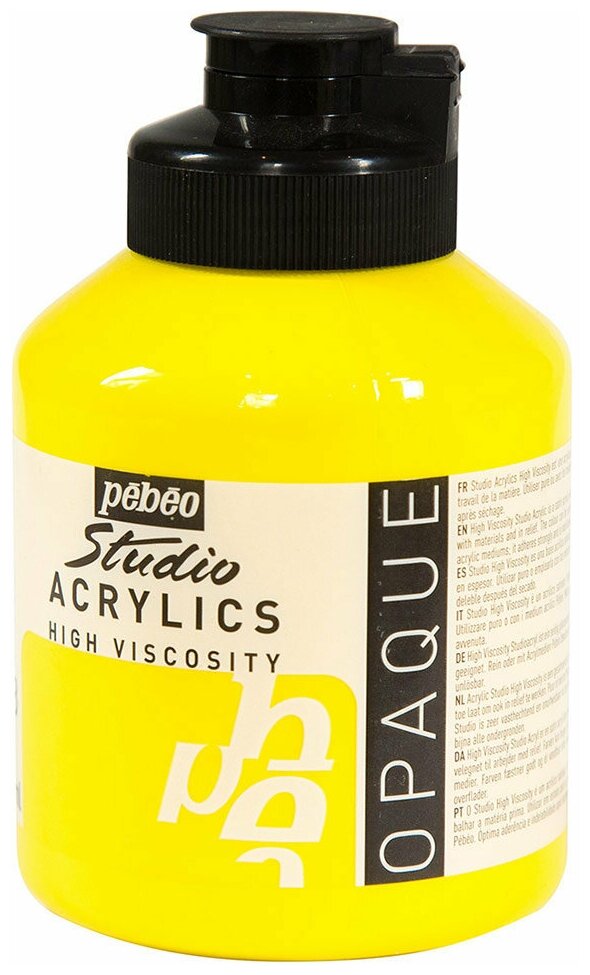 Краски акриловые PEBEO Studio Acrylics 500 мл 171048 желтый