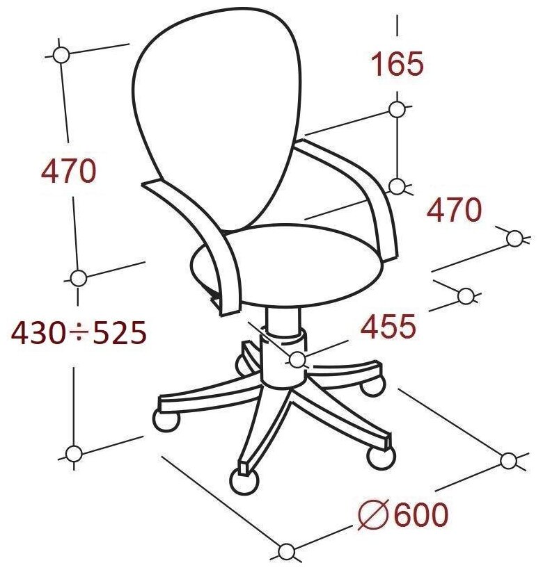 Кресло офисное EASY CHAIR 304 ткань черн TW11/сетка красн DW69 пласт.