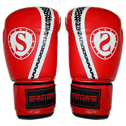 фото Боксёрские перчатки sprinter, искусственная кожа, 10" унций, красные