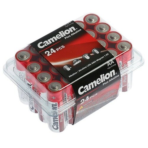 Батарейка алкалиновая Camelion Plus Alkaline, AA, LR6-24BOX (LR6-PB24), 1.5В, набор 24 шт./В упаковке шт: 1 батарейка алкалиновая camelion plus alkaline aa lr6 24box lr6 pb24 1 5в набор 24 шт в упаковке шт 1