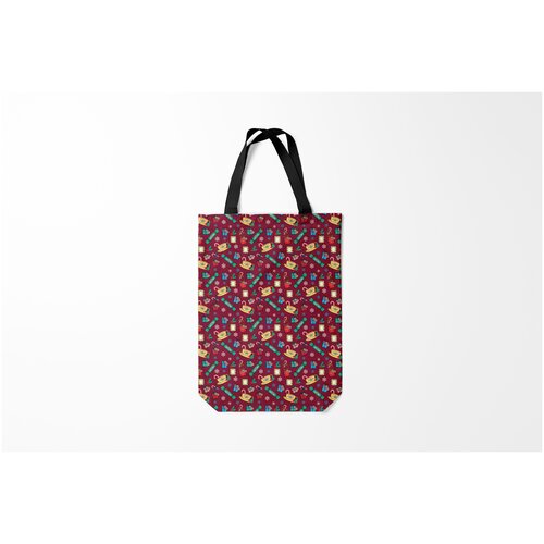 фото Сумка-шоппер / 31х42 см / сериалы / друзья friends. новогодний бардовый burnettie