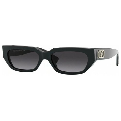 Солнцезащитные очки Valentino, прямоугольные, оправа: пластик, поляризационные, для женщин, черный