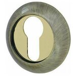Накладка дверная круглая под цилиндр Valley Античная бронза/золото (2 шт) - изображение