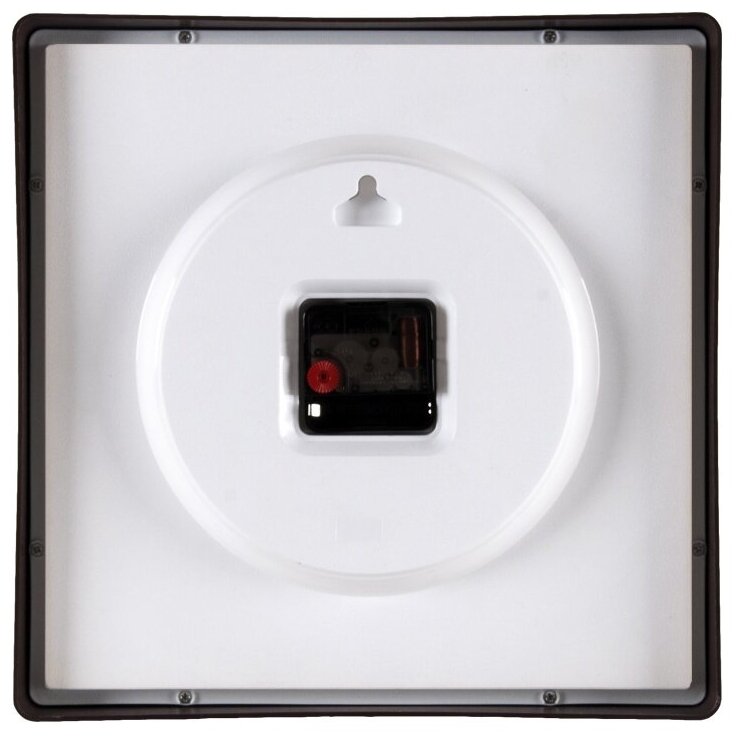 Часы настенные Рубин квадрат, 30х30 см, корпус черный, "Классика"