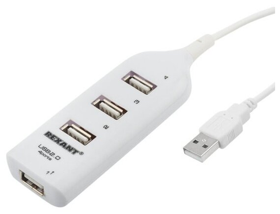 USB-концентраторы USB 20 на 4 порта белый REXANT белый