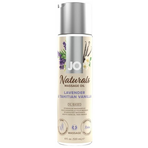 Массажное масло с ароматом лаванды и ванили JO Naturals Lavender & Vanilla - 120 мл.