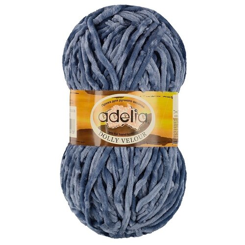 Пряжа Adelia Dolly Velour, 100% микрополиэстер, 5*100 г, 93 м+-6 м, №40, голубой