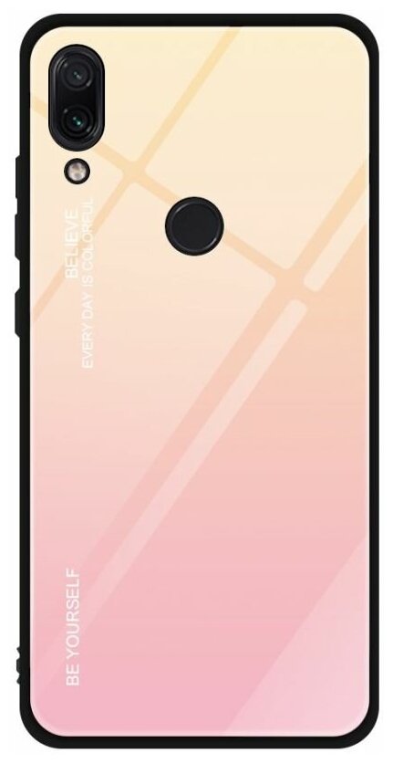 Brodef Gradation стеклянный чехол для Xiaomi Redmi Note 7 Золотой / Розовый