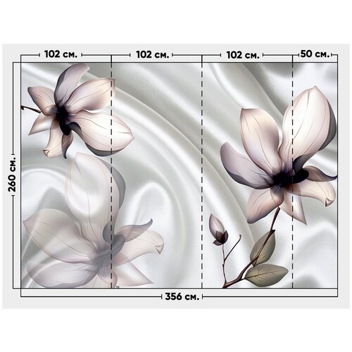 Фотообои / флизелиновые обои 3D цветок на шелке 3,56 x 2,6 м фотообои флизелиновые обои 3d розочки на белом шелке 3 56 x 2 5 м