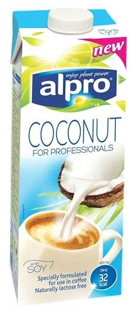 Кокосовый напиток alpro Barista с соей 1.4%, 1 л - фотография № 8