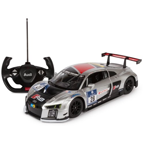 Гоночная машина Rastar Audi R8 LMS Performance 2015 Versi (75300), 1:14, 43 см, серый легковой автомобиль rastar audi r8 lms 2015 72300 105543 1 24 18 5 см белый