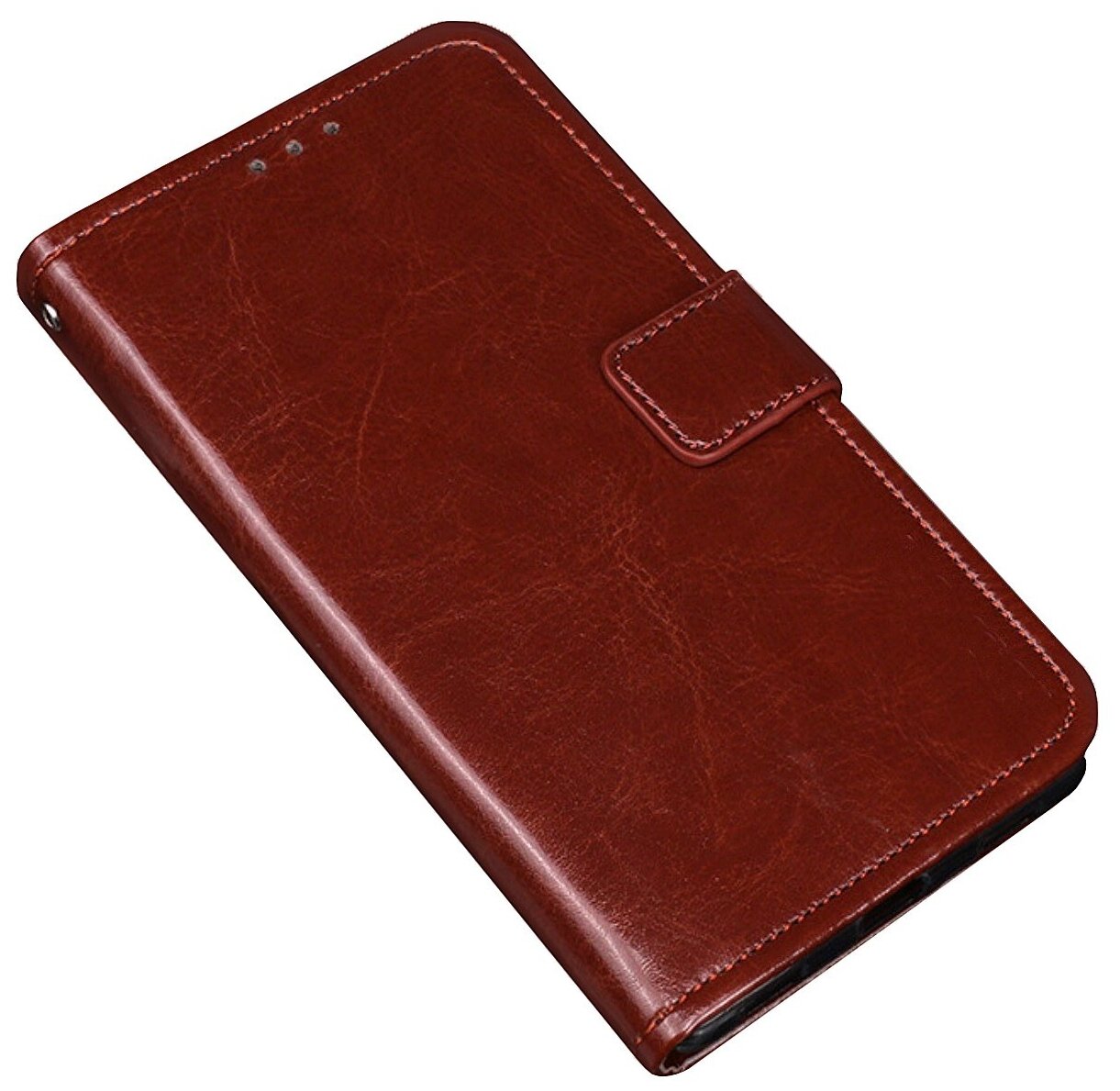 Чехол-книжка MyPads для Redmi K30 из качественной импортной кожи с подставкой застёжкой и визитницей коричневый