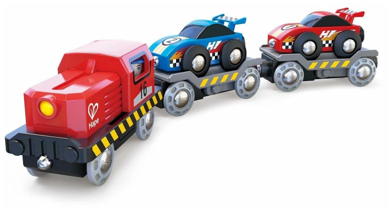 Hape Игрушка детская Транспортер гоночной машины