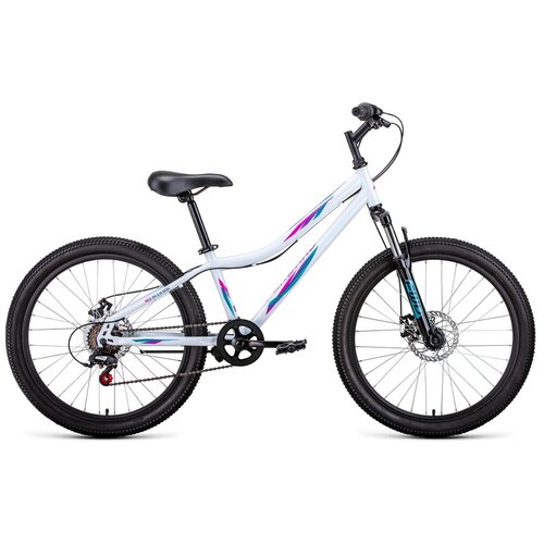 Подростковый велосипед Forward Iris 24 2.0 D, год 2022, цвет Белый-Розовый
