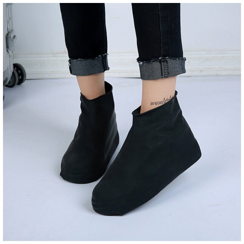 Непромокаемые чехлы для обуви, резиновая защита обуви от влаги 40-44 размер черный