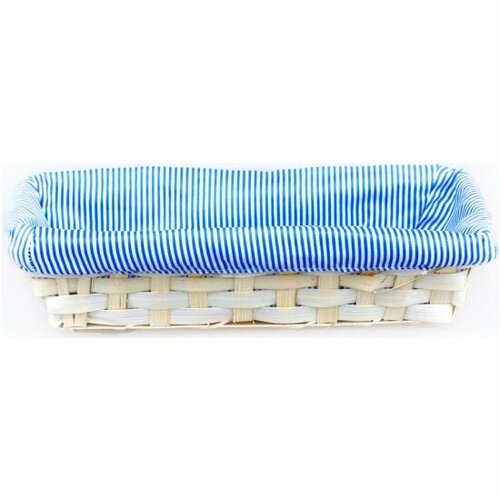 Корзинка Wlr прямоугольная LACY 24x10x6 см, бамбук, полиэстер, синий 22702030