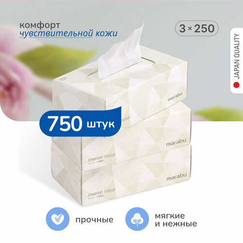 Салфетки бумажные MARABU Lotion Tissue, 250 шт. х 5 уп.