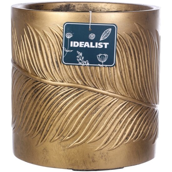 Кашпо Idealist Lite IDEALIST Лист, файберстоун, золотистое, D37H37 cm (LEAF-R-37-GLD)