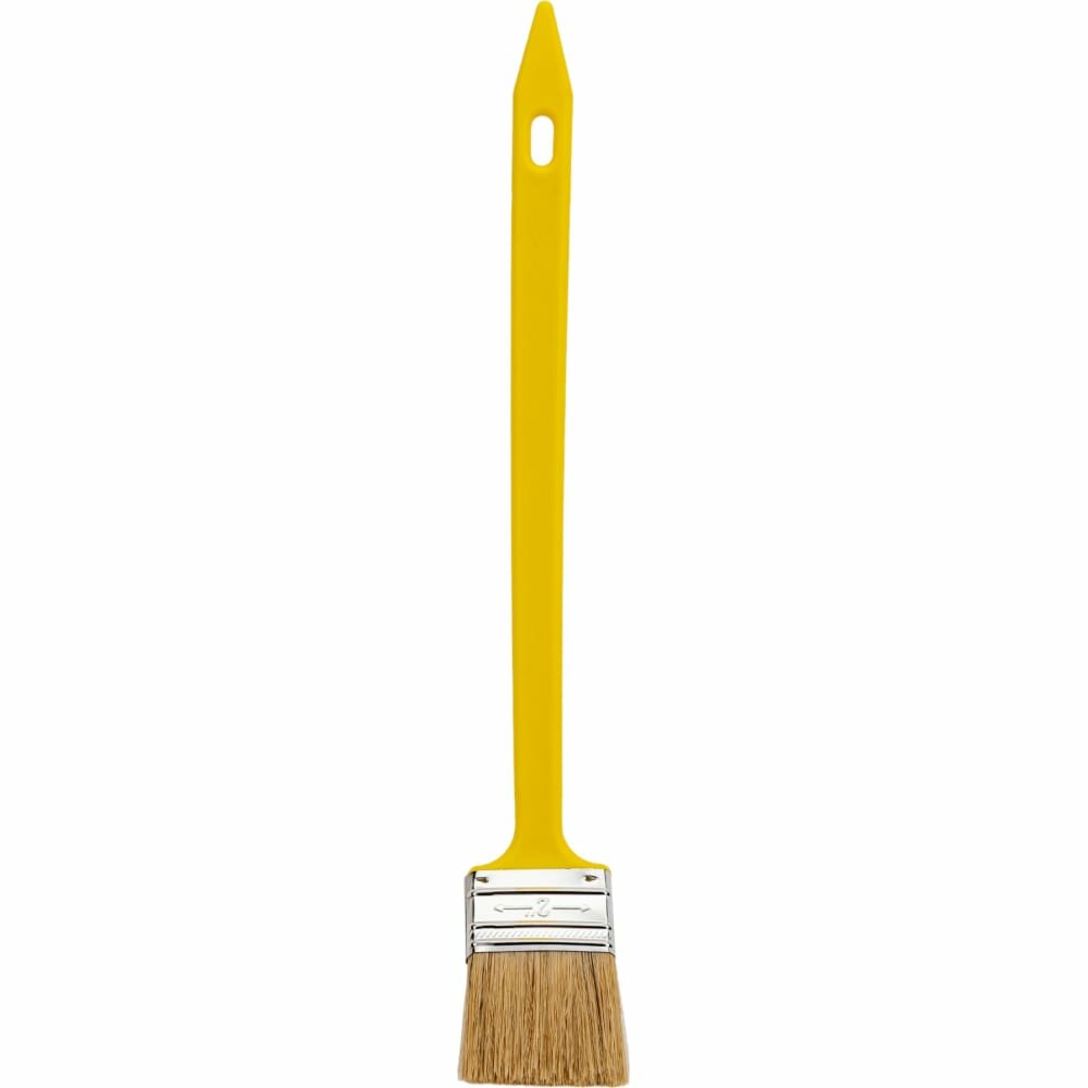 01218 Кисть радиаторная 2" (натуральная светлая щетина, желтая пластиковая ручка) FIT - фото №5