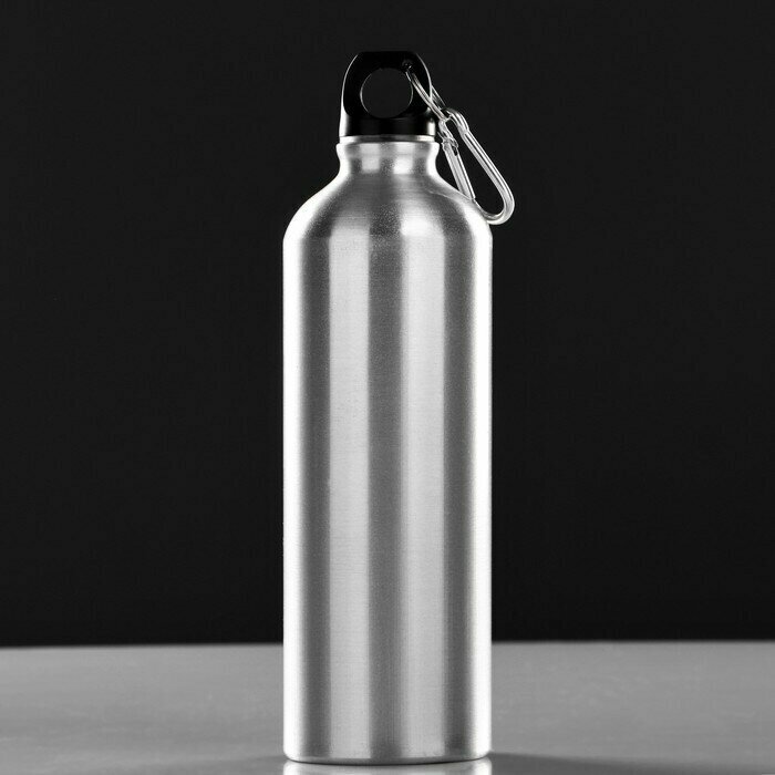 Фляжка-бутылка для воды 'Классика', 750 мл, 7 х 24.5 см, серебро