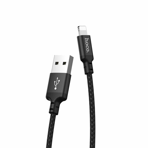 Дата-кабель USB 3.0A для Type-C Hoco X14 нейлон 1м Black кабель usb type c x14 2m hoco черный