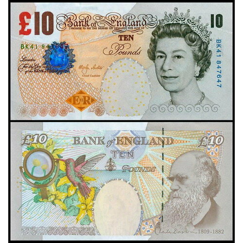 Англия 10 фунтов 2000-2004 (UNC Pick 389) банкнота англия 50 фунтов 2010 года unc