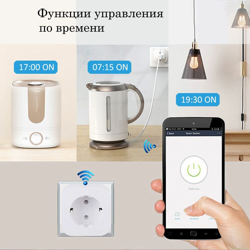 Умная розетка, WiFi, 20A, Умный дом Алиса, Маруся, Tuya, Smart life