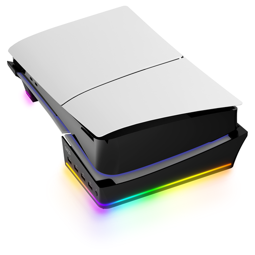 комплект ipega pg 9157 черный Горизонтальная RGB подставка iPega для PS5 Slim, цвет белый, PG-P5S021