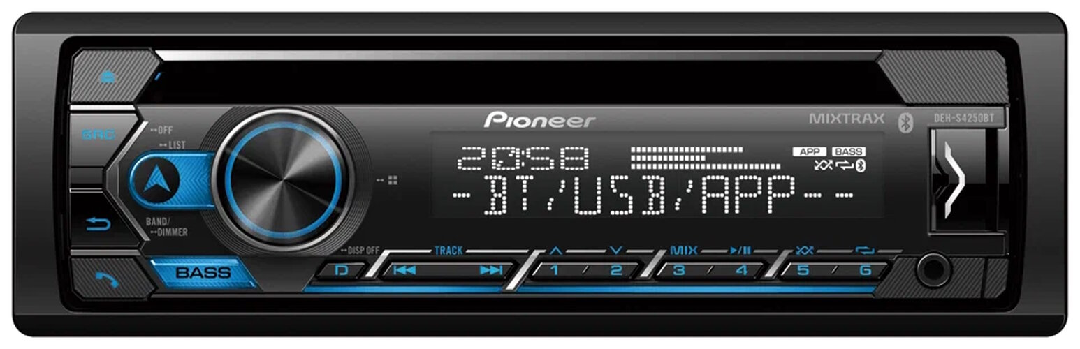 Автомагнитола CD DVD Pioneer DEH-S4250BT 1DIN 4x50Вт