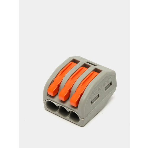 Клемма 3-проводная с рычажком универсальная 222-413 008-25 мм заменитель WAGO Количество в наборе 1 клеммник в зип пакете 499₽