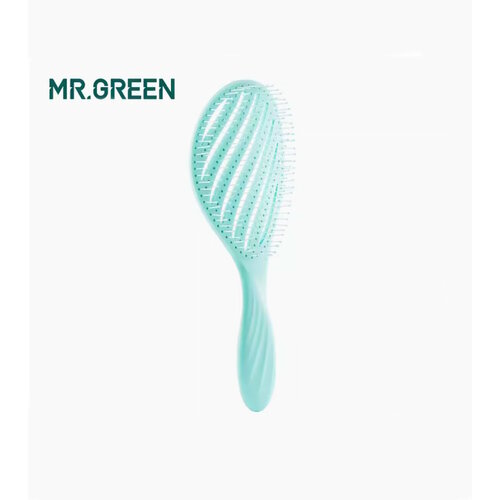 MR GREEN Массажная расческа для волос. Зеленая
