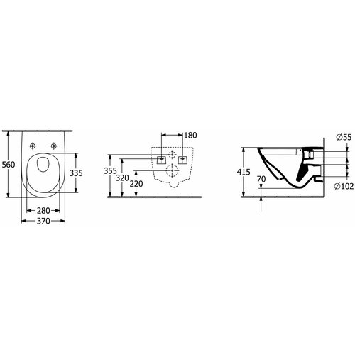 Унитаз Villeroy & Boch Subway 3.0 4670 T001 подвесной безободковый