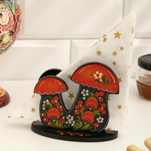 SUI Салфетница Гриб 7 х 11 см хохлома 1521₽