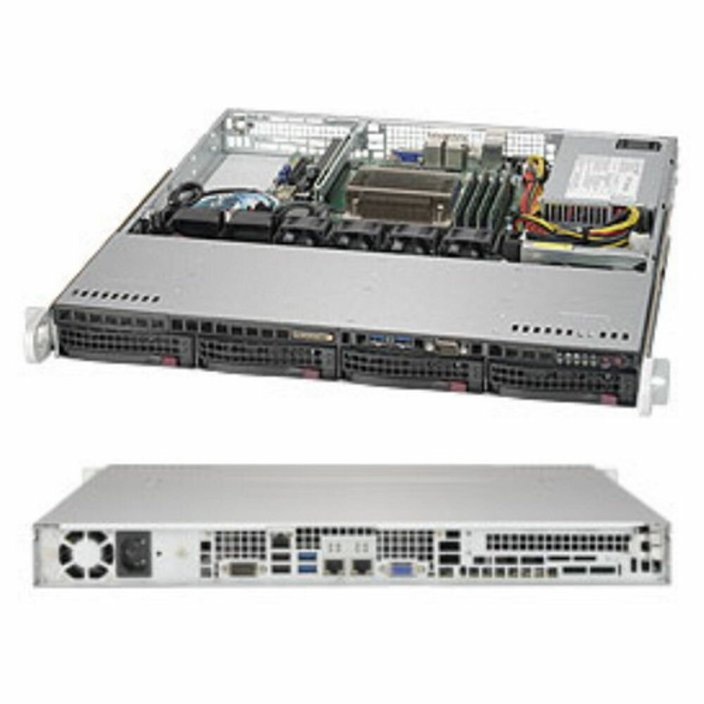 SuperMicro Платформа системного блока SuperMicro SYS-5019S-M 1U Rackmount SC813MFTQC-350CB X11SSH-F LGA1151 4xDDR4 4xSATA3 4xUSB3.0 2xUSB2.0 VGA PCI-E3.0x8(inx16) AOC M.2 (203819) SYS-5019S-M