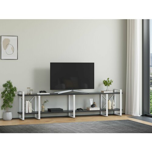 Тумба под ТВ Айсберг Лофт 240 белыйсеверное дерево темное 12490₽