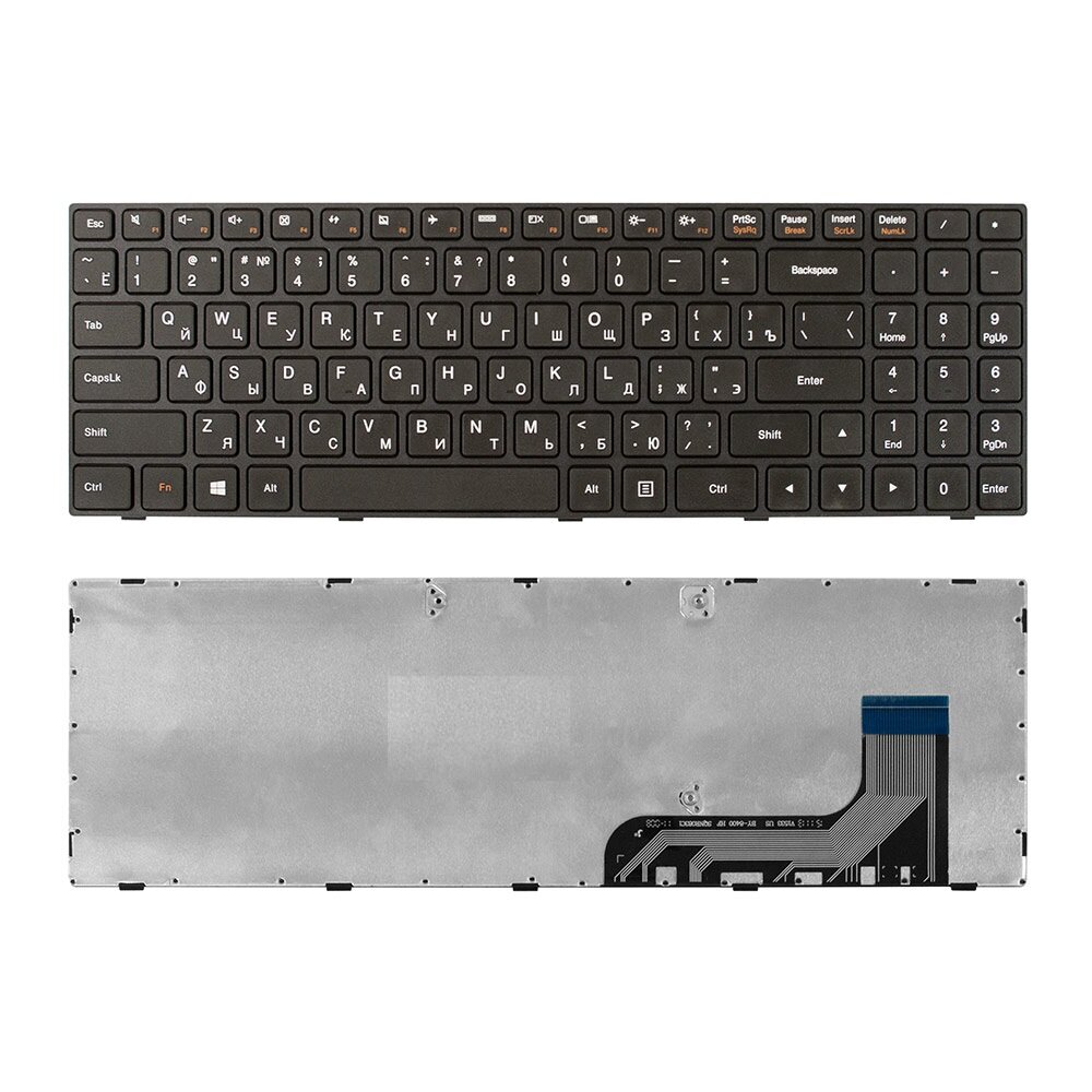 Клавиатура для ноутбука Lenovo Ideapad 100-15IBY B50-10 B5010 черная с рамкой