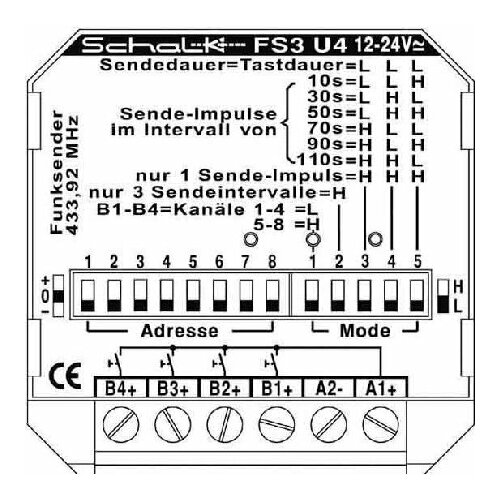 Пульт дистанционного управления для коммутационного устройства FS3 U4 (12-24V UC) – Schalk – fs3u4v – 4046929101028