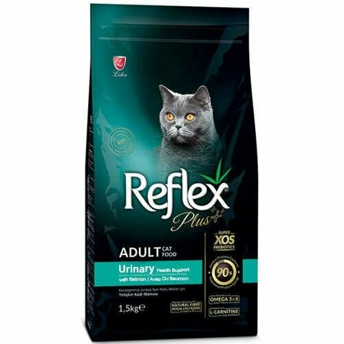REFLEX Сухой корм PLUS Adult Cat Food Skin Care Salmon для кошек для здоровой кожи с лососем 15 кг 3007₽