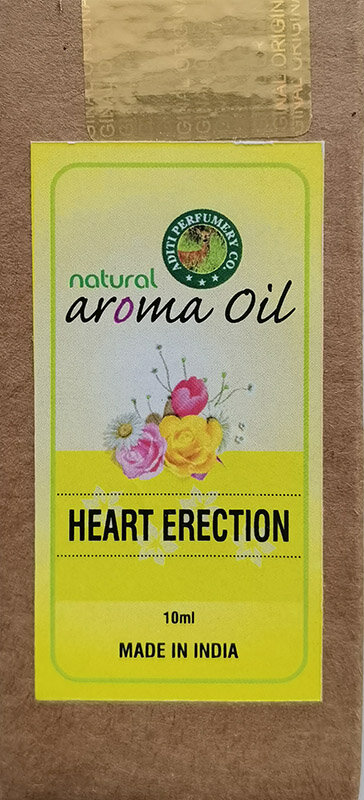 HEART ERECTION Natural Aroma Oil, Aditi Perfumery (волнение сердца натуральное ароматическое масло), 10 мл.